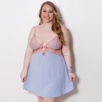Camisola Plus Size com Renda e Joia