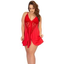 Camisola Plus Size Curta Romantic Renda Sem Bojo