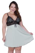 Camisola Plus Size Detalhe Renda Bicolor -c8 SHEYLA