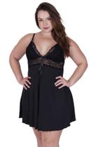 Camisola Plus Size Detalhe Renda Bicolor - SHEYLA