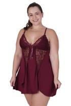 Camisola Plus Size Detalhe Renda Macia - c4 BIA