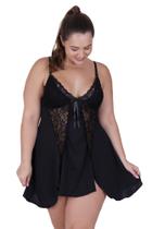 Camisola Plus Size Detalhe Renda Macia - c4 BIA