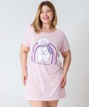 Camisola Plus Size Estampa Frase Marisa Rosa-88033