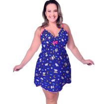 Camisola Plus size feminina estampada em liganete malha fria sem bojo tamanho G1 ao G5 Ashiaki