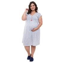 Camisola Plus Size Gestante Manga Curta Coração Linda Gestante Camisola Plus Size Gestante Manga Curta Coração Linda Gestante