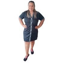 Camisola Plus Size Leve Feminina Aberta Botões Conforto Camisola Plus Size Leve Feminina Aberta Botões Conforto