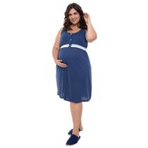 Camisola Plus Size Linda Gestante Regata Amamentação com Renda