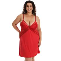 Camisola Plus Size Luxo sem Bojo Lingerie Confortável em Microfibra Moda de Baixo - DRP195