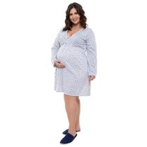 Camisola Plus Size Maternidade Manga Longa Coração Linda Gestante Camisola Plus Size Maternidade Manga Longa Coração Linda Gestante