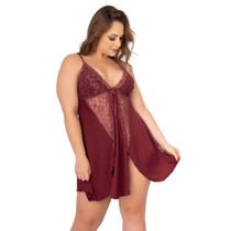 Camisola Plus Size Renda WLS Modas Abertura Soltinha Lingerie Roupa Para Dormir Linha Noite Camisola Plus Size Renda WLS Modas Abertura Soltinha Lingerie Roupa Para Dormir Linha Noite