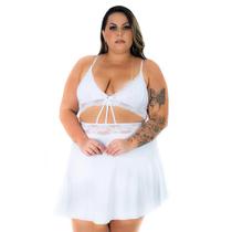 Camisola Plus Size Sensual com Abertura e Fino Acabamento em Renda