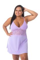 Camisola Plus Size Sensual Sem Bojo Detalhe em Renda Lingerie Feminina Pijama Sexy Linha Noite