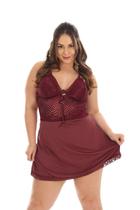 Camisola Plus Size Sexy Renda Linha Noite Feminina Camisola Plus Size Sexy Renda Linha Noite Feminina