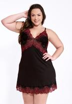 Camisola Plus Size Vermelho Bicolor Renda Brenda - AQN SPORT