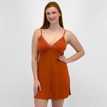 Camisola Recco Microfibra Alça com Renda Feminina