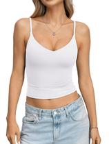 Camisola regata feminina EasyGala com forro duplo, blusa curta, branca Camisola regata feminina EasyGala com forro duplo, blusa curta, branca