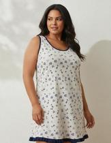 Camisola Regata Feminina Plus Size Estampa Floral Confortável Camisão Dormir Verão Extra Grande