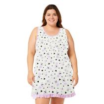 Camisola Regata Feminina Plus Size Estampa Floral Confortável Camisão Dormir Verão Extra Grande