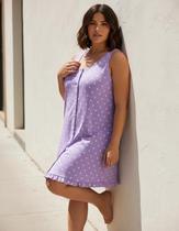 Camisola Regata Feminina Plus Size Estampa Poá Larga Discreta Botão Pijama Dormir Verão Camisola Regata Feminina Plus Size Estampa Poá Larga Discreta Botão Pijama Dormir Verão