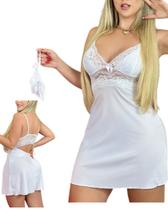 Camisola rendada no busto com calcinha fio dental em cores aleatórias Camisola rendada no busto com calcinha fio dental em cores aleatórias