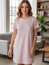 Camisola Rosa Moda Noite Feminina em Tecido Leve e Suave Camisola Rosa Moda Noite Feminina em Tecido Leve e Suave