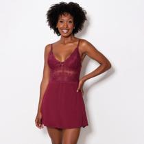 Camisola Sem Bojo Com Renda Cor:VinhoTamanho:M