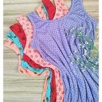 Camisola Senhora Malha Alça Larga Babado Estampada Pijama Regata De Dormir Moda Feminina Camisola Senhora Malha Alça Larga Babado Estampada Pijama Regata De Dormir Moda Feminina