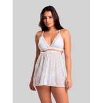Camisola Sensual Juliette Tule Transparente com Calcinha Fio Dental Sensual