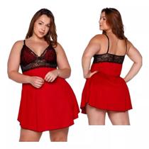 Camisola Sensual Plus Linha Noite Renda S/ Bojo Do 48 Ao 52