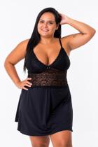 Camisola Sensual Plus Size de Renda Sem Bojo Linha Noite Pijama Verão