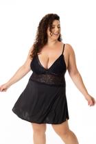 Camisola Sensual Plus Size de Renda Sem Bojo Linha Noite Pijama Verão