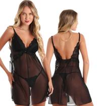Camisola Sensual Tule C/ Calcinha Renda Linha Noite Lingerie Camisola Sensual Tule C/ Calcinha Renda Linha Noite Lingerie