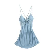 Camisola Sexy de Renda Feminina - Sem Mangas, Seda Gelada (M-XXL) - Ideal para Homewear Camisola Sexy de Renda Feminina - Sem Mangas, Seda Gelada (M-XXL) - Ideal para Homewear