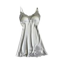 Camisola Sexy de Seda Halter Feminina - Pijamas de Cetim para Primavera/Verão