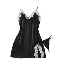 Camisola Sexy em Roxo Claro com Decote Profundo para Mulheres, Conjunto de Lingerie