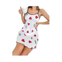 Camisola Sexy Feminina com Estampa de Borboleta Rosa - Gola Redonda e Coxa Alta