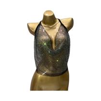 Camisola Sexy Feminina Com Strass, Top Corset Sem Costas, Moda Verão 2023, Peplum