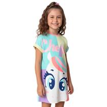Camisola Teen Pijama Visco Unicórnio Cherry Verde Água Puket
