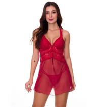 Camisola Transparente com Bojo Lingerie Luxo em Tule Estilo Sedutor - ES224