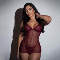 Camisola Tule e Calcinha Fio - Exclusiva SexShop Camisola Tule e Calcinha Fio - Exclusiva SexShop