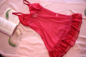 Camisola tule renda vermelha