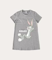 Camisola Vestido Camiseta Soltinho Juvenil Looney Tunes