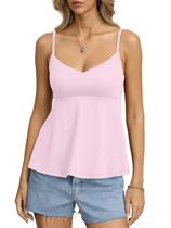 Camisolas de algodão femininas EasyGala Peplum Baby Pink M