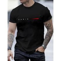 Camista Masculina Básica Premium 100% Algodão Camiseta Paris França