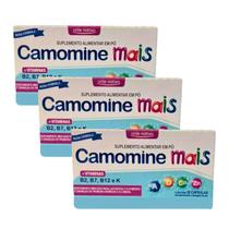 Camomine Mais suplemento de vitamina A, D, Ca, Zn, B2, B7, B12 e K Camomine Mais suplemento de vitamina A, D, Ca, Zn, B2, B7, B12 e K