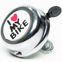 Campainha Buzina Bike Bicicleta Aço Trim Trim I Love My Bike Cor Cromado - Tough