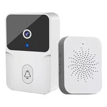 Campainha C/ Camera Wifi Sem Fio Inteligente Interfone Audio Branca