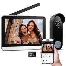 Campainha com Câmera Sem Fio Bvavo Tela Touchscreen 7" 1080P WiFi