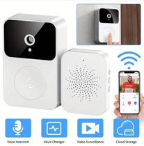 Campainha Com Câmera Vídeo Porteiro Sem Fio Wi-Fi HD Inteligente Smart Home Vê Pelo Celular Recarregável