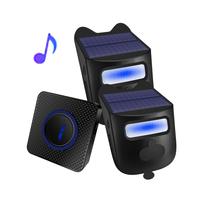Campainha com sensor infravermelho solar sem fio com 2 sensores de movimento Campainha com sensor infravermelho solar sem fio com 2 sensores de movimento